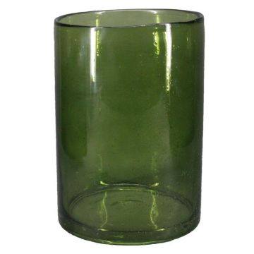 Blumenvase SANUA mit Bläschen, Glas, Zylinder, grün-klar, 27cm, Ø18cm