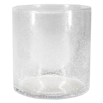Windlicht Glas SANUA mit Bläschen, Zylinder, klar, 20cm, Ø19cm