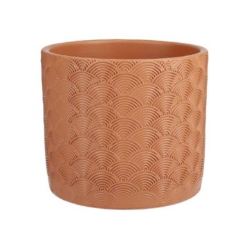 Keramiktopf FERDINANTA mit Muster, terracotta-matt, 13,1cm, Ø15,5cm