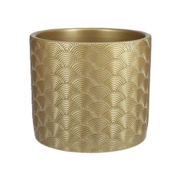 Keramiktopf FERDINANTA mit Muster, gold-metallic, 12,3cm, Ø13,5cm