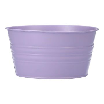 Ovaler Pflanztopf MICOLATO mit Rillen, Zink, flieder, 19x13,5x10cm