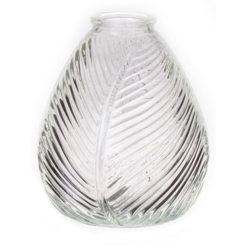 Glasflasche NELLOMIO mit Blattstruktur, klar, 16cm, Ø14cm