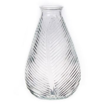 Glasflasche NELLOMIO mit Blattstruktur, klar, 23cm, Ø14cm