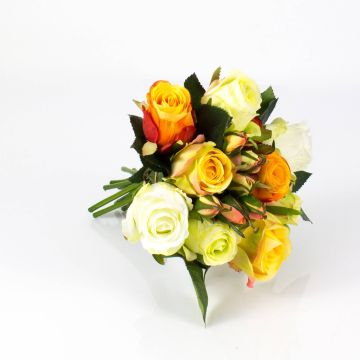 Künstlicher Rosenstrauß MOLLY, gelb-orange, 30cm, Ø20cm