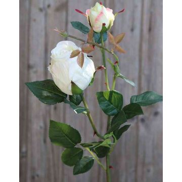 Künstliche Rose CARUSA, creme-weiß, 80cm, Ø8cm