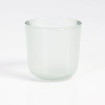 Glas Halter für Teelicht NICK, matt-klar, 8cm, Ø8cm