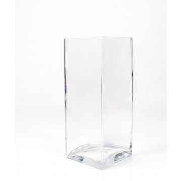 Glas Blumenvase eckig JACK EARTH, klar, 14x14x35cm