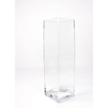 Glas Blumenvase eckig JACK EARTH, klar, 14x14x49cm