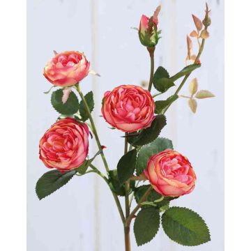 Textilblume Kohl-Rose SABSE, rosa-aprikose, 55cm, Ø4-5cm