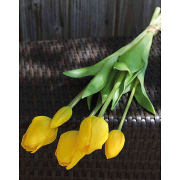 Künstlicher Tulpenstrauß LONA, gelb-grün, 45cm, Ø15cm