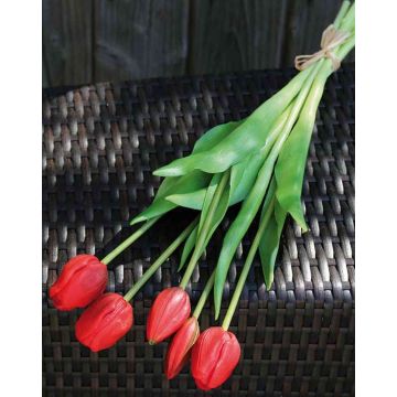 Künstlicher Tulpenstrauß LONA, rot, 45cm, Ø15cm