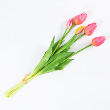 Künstlicher Tulpenstrauß LONA, rosa-grün, 45cm, Ø15cm