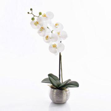 Kunstorchidee Phalaenopsis EMILIA, Dekotopf, weiß, 45cm