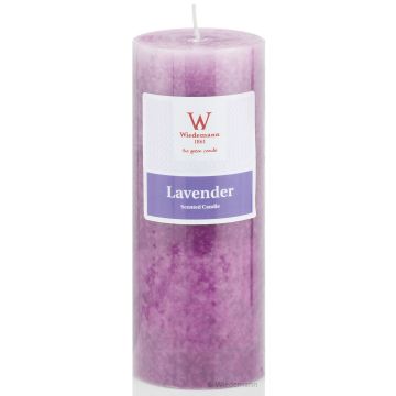 Stumpenkerze ASTRID mit Duft, Lovely Lavender, violett, 13cm, Ø6,8cm, 60h