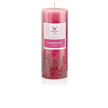 Stumpenkerze ASTRID mit Duft, Cool Cranberry, pink, 13cm, Ø6,8cm, 60h