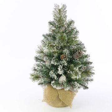 Kunst Christbaum RIGA, Jutesack, mit Zapfen, weiß, 90cm, Ø50cm