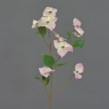 Unechter Zweig Japanischer Hartriegel KOHANA mit Blüten, rosa-creme, 65cm, Ø4-8cm