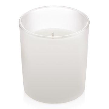 Kerze MAHESH im Glas, matt-weiß, 8,3cm, Ø7,3cm, 30h