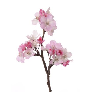 Kunst Apfelblütenzweig OCHUKO mit Blüten, pink-weiß, 35cm