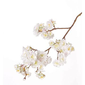 Kunstzweig Japanische Zierkirsche RUKIA mit Blüten, weiß, 90cm