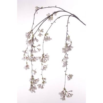 Kunst Kirschblütenzweig KAGAMI mit Blüten, weiß, 120cm