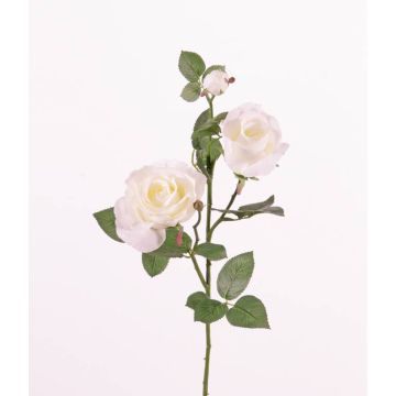 Kunstzweig Rose ARIANE, weiß, 75cm, Ø7-10cm