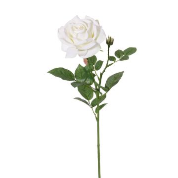 Kunst Rose JANINE, weiß, 70cm, Ø12cm