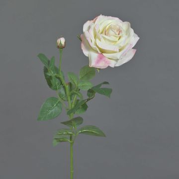Kunst Rose JANINE, creme-pink, 70cm, Ø12cm