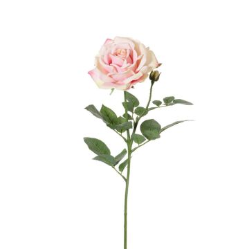 Kunst Rose JANINE, rosa-gelb, 70cm, Ø12cm