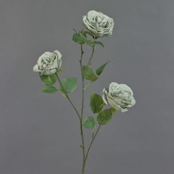Kohl-Rose Deko Zweig GITTI, grau-blau, 80cm, Ø8-9cm