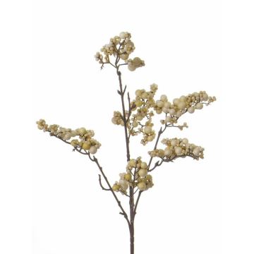 Künstlicher Schneebeeren Zweig JONTE mit Beeren, hellgelb, 50cm