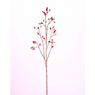 Kunstpflanze Heckenrosen Zweig EDITH mit Früchten, rot, 110cm