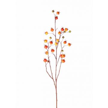 Künstlicher Kartoffel-Rosen Zweig GERDA mit Hagebutten, orange, 110cm