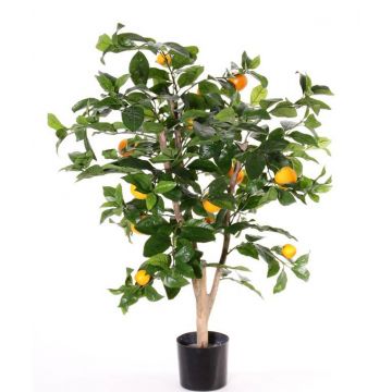 Kunst Orangen Baum TERUKI, Naturstamm, mit Früchten, 85cm