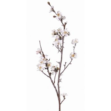 Kunst Apfelblütenzweig YUKI mit Blüten, Frost, creme, 90cm