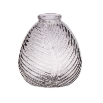 Glasflasche NELLOMIO mit Blattstruktur, klar, 13cm, Ø12cm