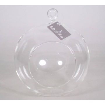 Glas Vase zum Hängen JANIE, transparent, 8cm, Ø10,5cm