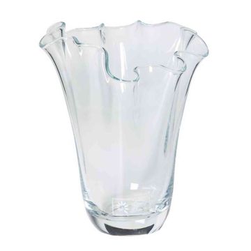 Vase mit gewellten Rand JODY OCEAN aus Glas, klar,, 25cm, Ø16cm