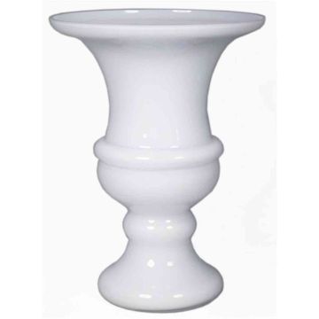 Vase auf Standfuß Pokal SONJA, Glas, weiß, 23cm, Ø16,5cm