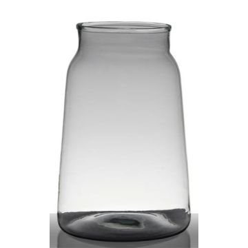 Recyceltes Glas für Kerzen QUINN EARTH, klar-grün, 35cm, Ø24cm