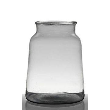 Recyceltes Glas für Kerzen QUINN EARTH, klar-grün, 30cm, Ø23cm