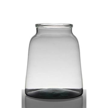 Recyceltes Glas für Kerzen QUINN EARTH, klar-grün, 23cm, Ø19cm
