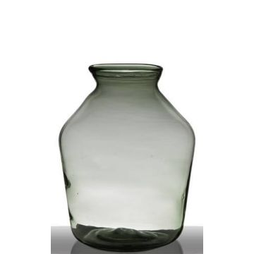 Recycelte Glasvase QUINN EARTH, klar-grün, 37,5cm, Ø29cm