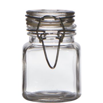 Marmeladenglas POPPY mit Drahtbügel, klar, 7,5cm, Ø5cm