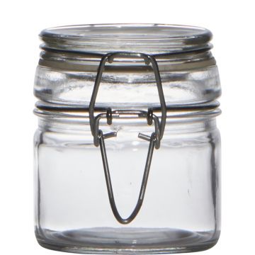Marmeladenglas POPPY mit Drahtbügel, klar, 7cm, Ø6cm