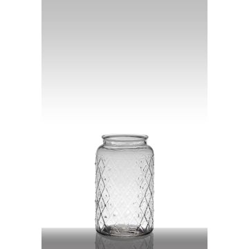 Votivglas ROSIE mit Rautenmuster, transparent, 26,5cm, Ø16cm