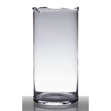 Dekorative Vase mit Bruchkante BROOKE, Glas, klar, 37cm, Ø18cm