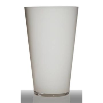 Vase ANNA EARTH, konische Form, Glas, weiß, 40cm, Ø25cm