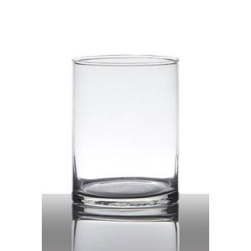 Glas Zylinder für Kerzen SANYA EARTH, transparent, 15cm, Ø12cm
