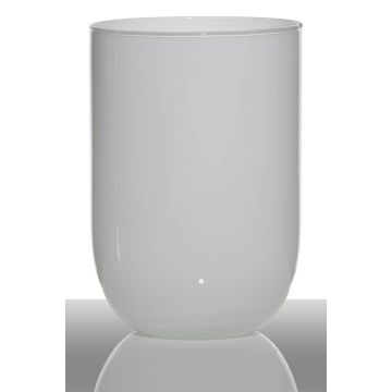 Vase Zylinderform MARISA, Glas, weiß, 20cm, Ø14cm